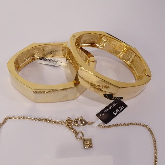 Banana Republic Jewelry Set 4 Bracelets Earrings Necklace NWT 150 - Picture 7 of 8